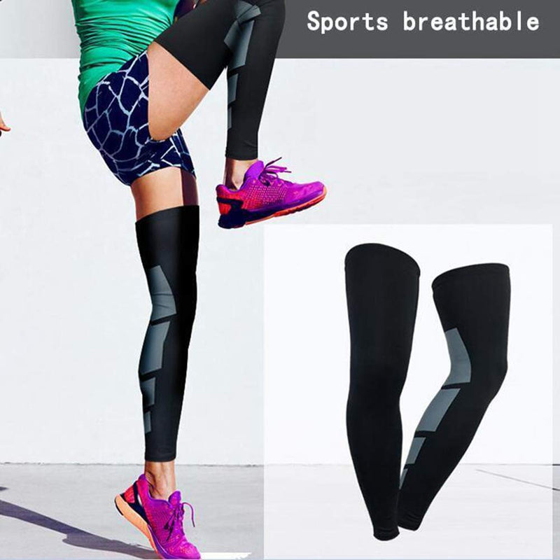 Zerone Compression Calf Sleeves, Unisex Elastic Anti-slip Lengthened Calf Support Brace Sleeves Leg Compression Socks for Shin Splint, Calf Pain Relief, Leg Cramps, Running, Nurses, Circulation Black M - BeesActive Australia