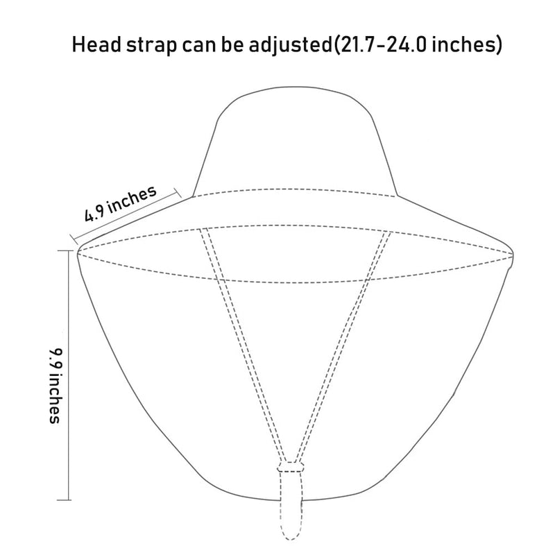 Wide Brim Sun Hat with Neck Flap, Adjustable Outdoor 50+UPF Protection Safari Cap Womens Mens Hiking Fishing Hat Army Green - BeesActive Australia