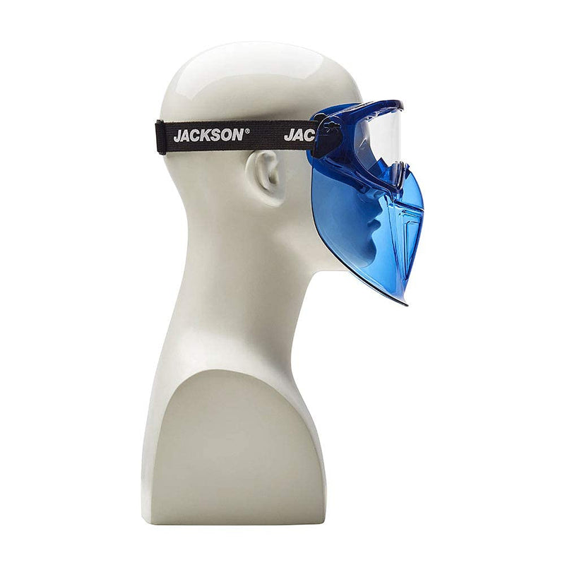 Jackson Safety GPL500 Premium Goggle with Detachable Face Shield, Anti-Fog Coating, Clear Lens, Blue, 21000 - BeesActive Australia