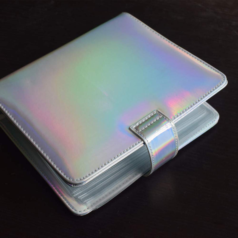 20 Slots Silver Laser Nail Art Stamp Plate Holder Stamping Plates Storage Bag Cases Rainbow Practical Empty Rectangle Plates Big Size 14.5×9.5cm Organizers - BeesActive Australia