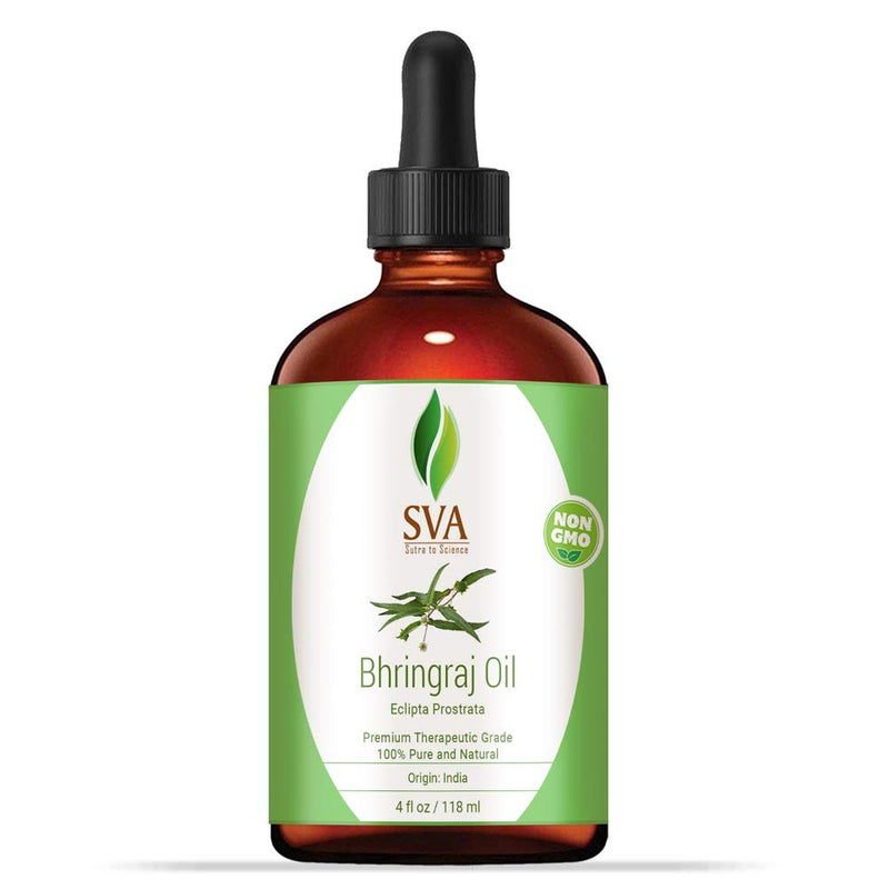 SVA Organics Bhringraj Oil (118 ml, 4 OZ)- GUARANTEED 100% Pure & Natural, Authentic and Premium Therapeutic Grade Oil - Best for Hair Nourishment, Hair Growth & Skin Care - BeesActive Australia