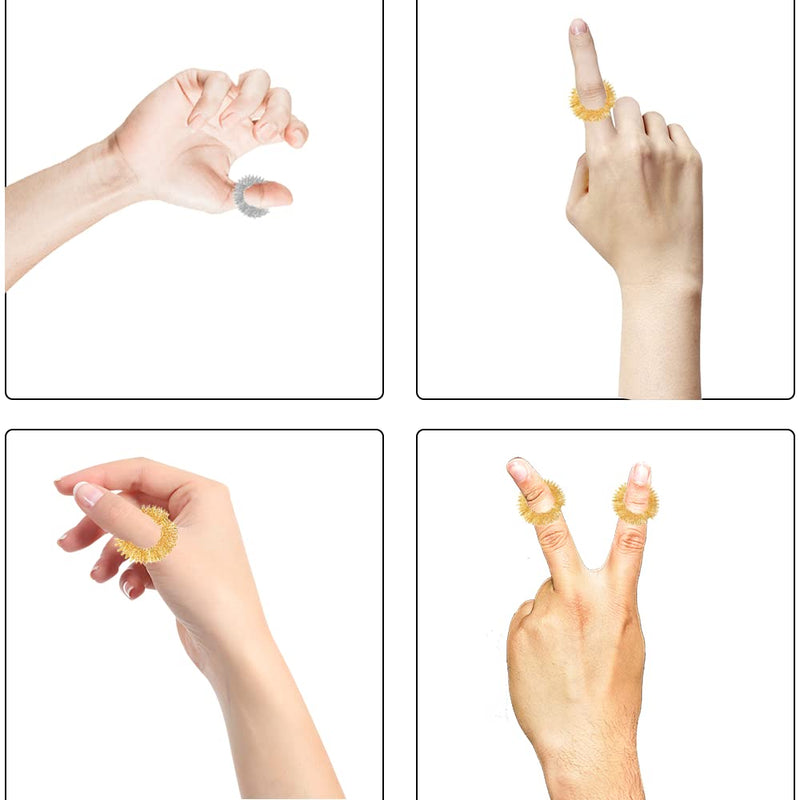 Lmyzcbzl Acupressure Rings, 6 Pieces Massage Rings, Massage Rings for Finger, Acupressure Massage Rings, for Teenagers Adults - BeesActive Australia