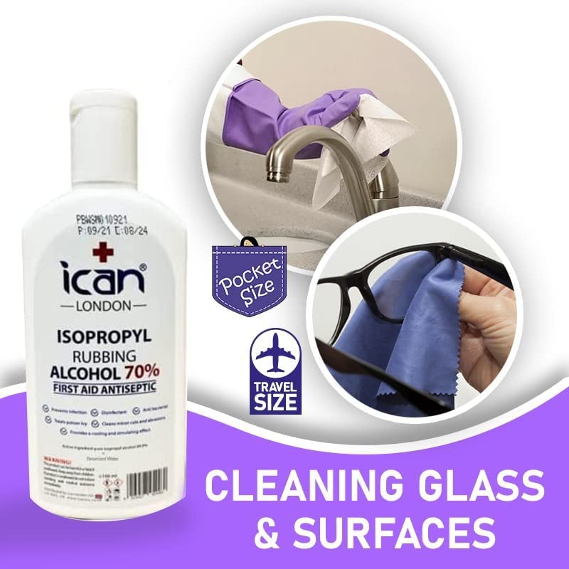 ican london isopropyl rubbing alcohol 70% first aid antiseptic Disinfectant 100ML 100 ml (Pack of 1) - BeesActive Australia