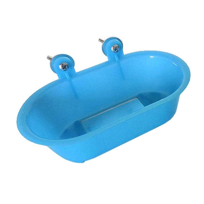 Wontee Bird Bath with Mirror Toy Fixable Parrot Bathroom Tub for Small Brids Parrot Canary Budgies Parakeets - BeesActive Australia