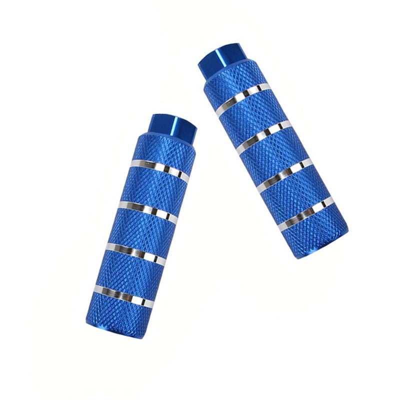 KOOBOOK 2Pcs Bike Pegs Bike Pedals Axle Foot Rest Pegs Fit 3/8 inch Axles for BMX Mountain Bike Bicycle Cycling Diameter 28mm blue - BeesActive Australia