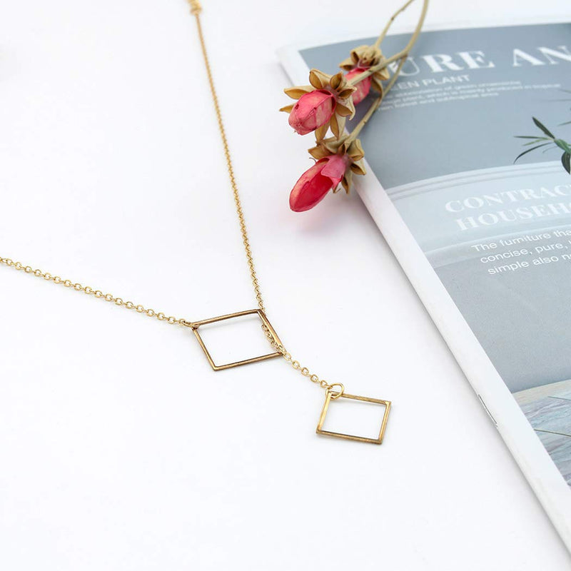 Edary Fashion Geometric Necklace Gold Pendant Necklace Simple Necklace Jewelry Accessories for Women and Girls. - BeesActive Australia