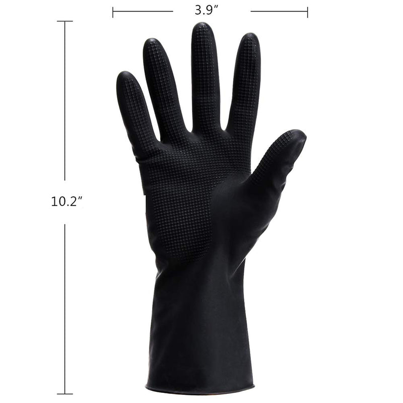 Hair Dye Gloves, Black Reusable Rubber Gloves, Professional Hair Coloring Accessories for Hair Salon Hair Dyeing,2Pcs - BeesActive Australia