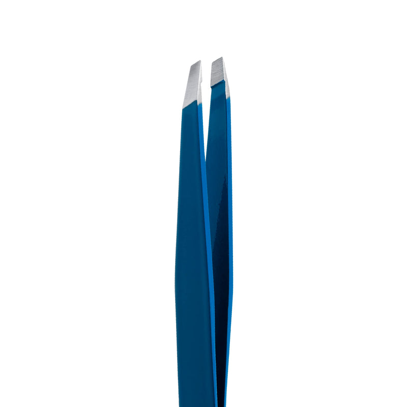 Rubis Classic Stainless Steel Slanted Tweezers for Precise Eyebrows and Hair Removal, 1K109, Made in Switzerland, Blue - BeesActive Australia