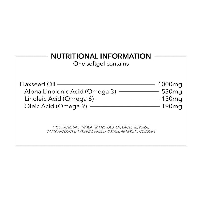 Flaxseed Oil Capsules 1000mg Vegan, Cold Pressed Omega 3 6 9, 360 Soft gels, 2000mg Serving, Vegetarian, Gluten Free, UK Made, by Transforme - BeesActive Australia
