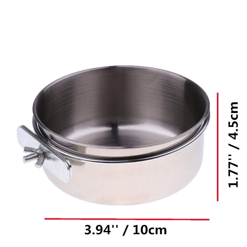 Old Tjikko Pet Feeder Water,10oz 20oz 30oz Bird Hamster Small Animal Cup with Holder,Stainless Steel Cage Coop Hook Cup for Small Animal Cage Bowl 2pc-10oz Stainless Steel Bowl - BeesActive Australia