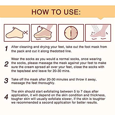 Foot Peel Mask - 2 Pairs - Effective for Cracked Heels Repair, Remove Dead Skin, Callus & Dry Toe Skin - Baby Soft Feet - Exfoliating Peeling Natural (LAVENDER) - BeesActive Australia