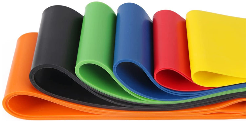 COREZONE Resistance Bands Set of 6 | Home Gym Exercise Workout Bands for Butt, Leg, Glute, Yoga, Pilates, CrossFit, Fitness, Physical Therapy, Stretch | Multicoloured Resistance Bands for Men & Women Yellow - Orange - BeesActive Australia
