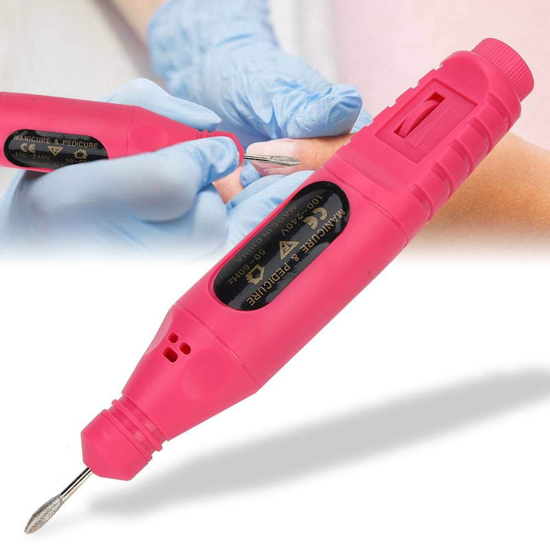 Electric Nail Drill Kit, USB Portable Electric Nail Drill Machine Manicure Manicure Pedicure Polishing Shape for Exfoliating, Grinding, Polishing, Nail Removing, Acrylic Nail Tools(Rose Red) - BeesActive Australia