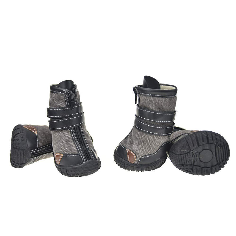 FLAdorepet Large Dog Shoes Rugged Anti-Slip Sole Dog Paw Protector for Hot Pavement Waterproof Dog Snow Shoes Pet Rain Boots with Straps Inside -Stay on Your Dog Feet 100(4.3" 3.5") Brown - BeesActive Australia