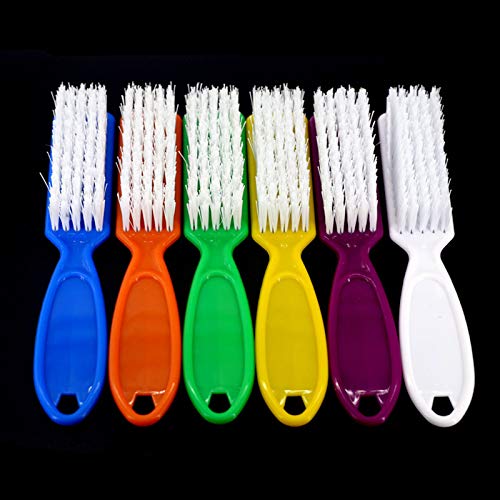 6 Pcs Handle Grip Nail Brush, Hand Fingernail Cleaner Brush Manicure Tools Scrub Cleaning Brushes Kit for Toes and Nails - BeesActive Australia