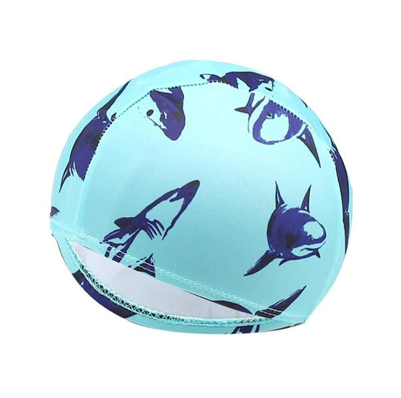 Ewanda store Solid Color Kids Swim Caps Swimming Cap Swimming Hat Bath Caps for 2-8 Years Olds Kids Boys Girls with Long Hair Blue Shark - BeesActive Australia