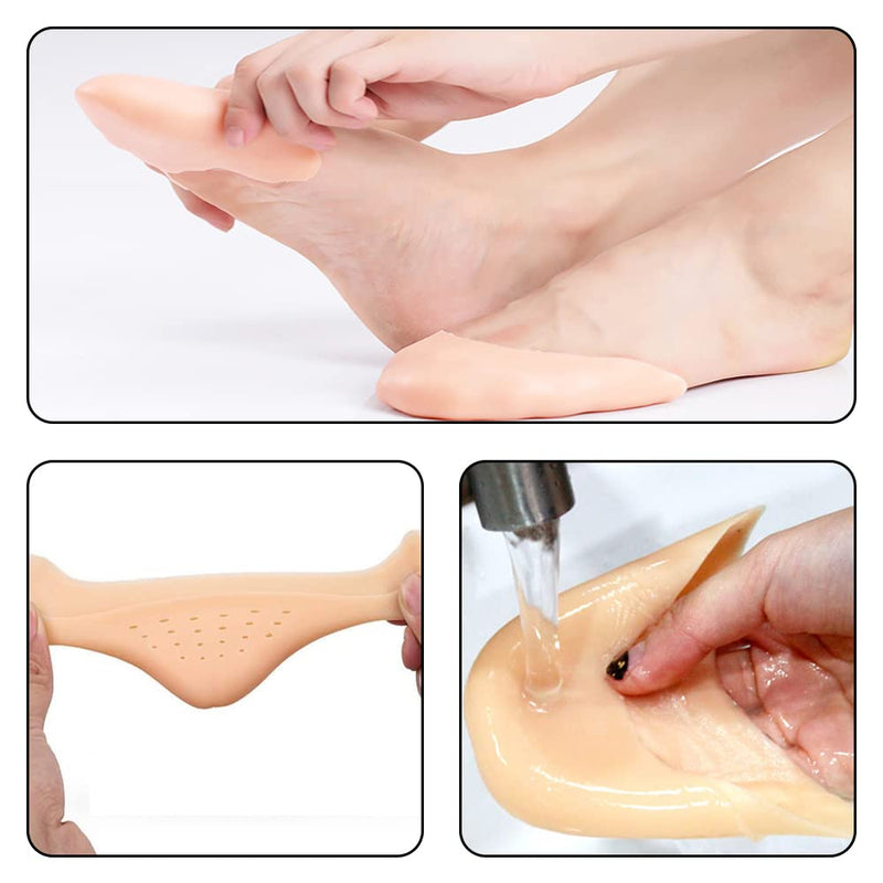 YAHOKUI 2 Pairs Ballet Forefoot Cushion Soft Full Toe Pads Breathable Silicone Toe Pads Toe Protector for Ballet Dance Pointed Shoe Athlete and More - BeesActive Australia