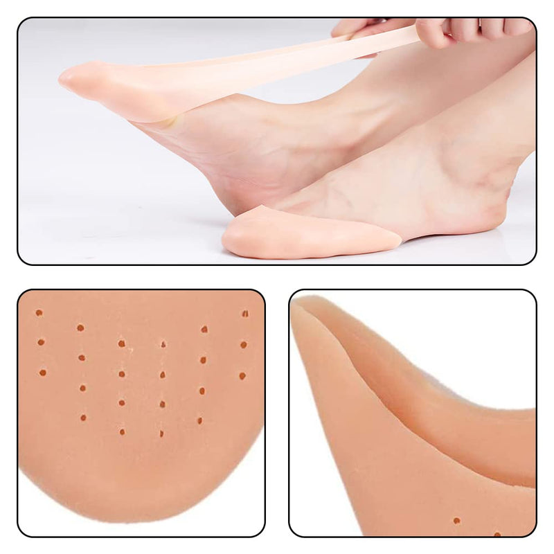 YAHOKUI 2 Pairs Ballet Forefoot Cushion Soft Full Toe Pads Breathable Silicone Toe Pads Toe Protector for Ballet Dance Pointed Shoe Athlete and More - BeesActive Australia