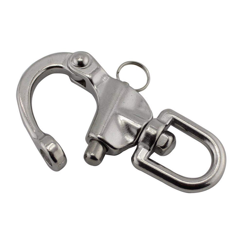 [AUSTRALIA] - NRC&XRC Swivel Eye Snap Shackle Quick Release Bail Rigging Sailing Boat Marine Stainless Steel Clip Pair 3.5” Silver 