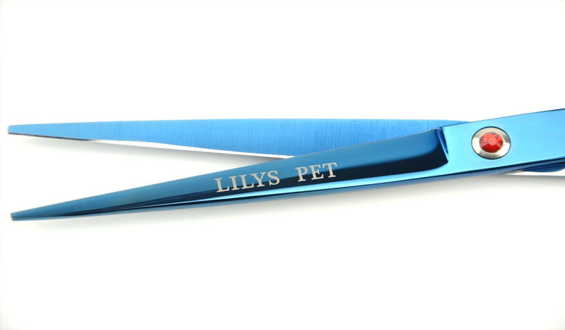 LILYS PET 8.0" Professional PET Grooming scissors Kit,CoatedTitanium,Sharp and Strong Stainless Steel Blade for Dogs Cats Hair Cutting,3 Pieces of Scissors with a Comb and a Case (Blue) - BeesActive Australia