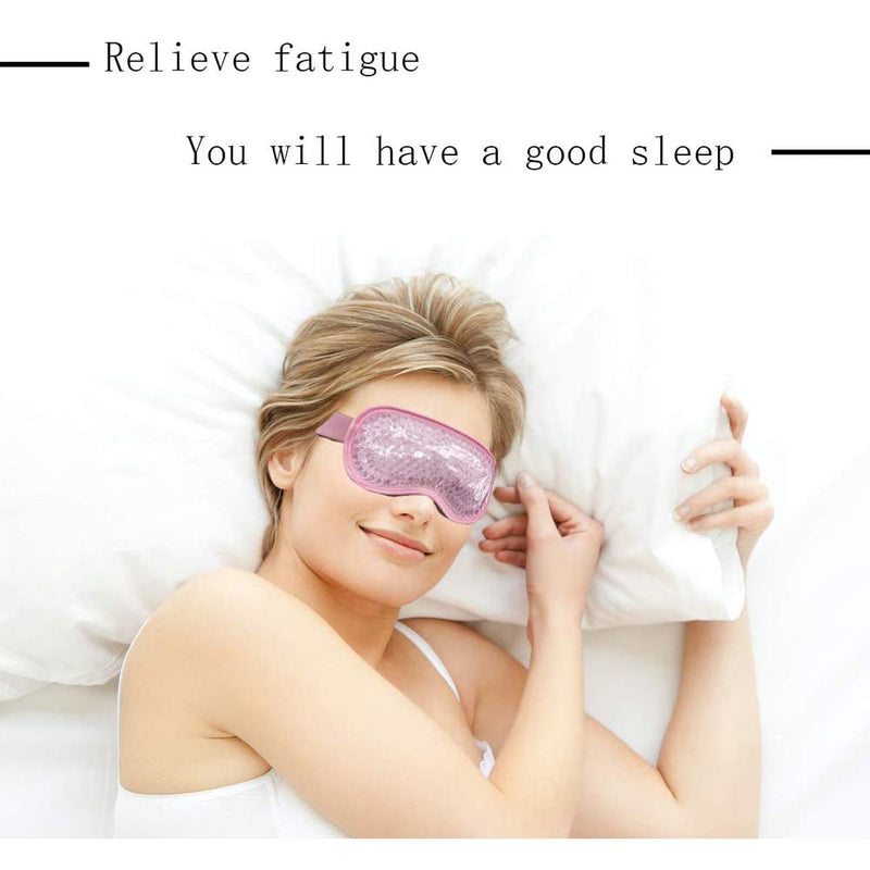 TEEROVA Cooling Eye Mask with Gel Bead - Reusable Gel Eye Mask for Dark Circles, Puffy Eyes, Dry Eyes, Headaches, Migraines, Sinus (Pink) - BeesActive Australia