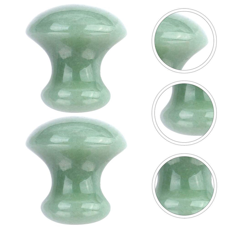OSALADI 2Pcs Gua Sha Facial Tools, Green Jade Quartz Mushroom Face Massage Gua Sha Rollers Stones Scraping Massage Tool for Women Home Spa - BeesActive Australia