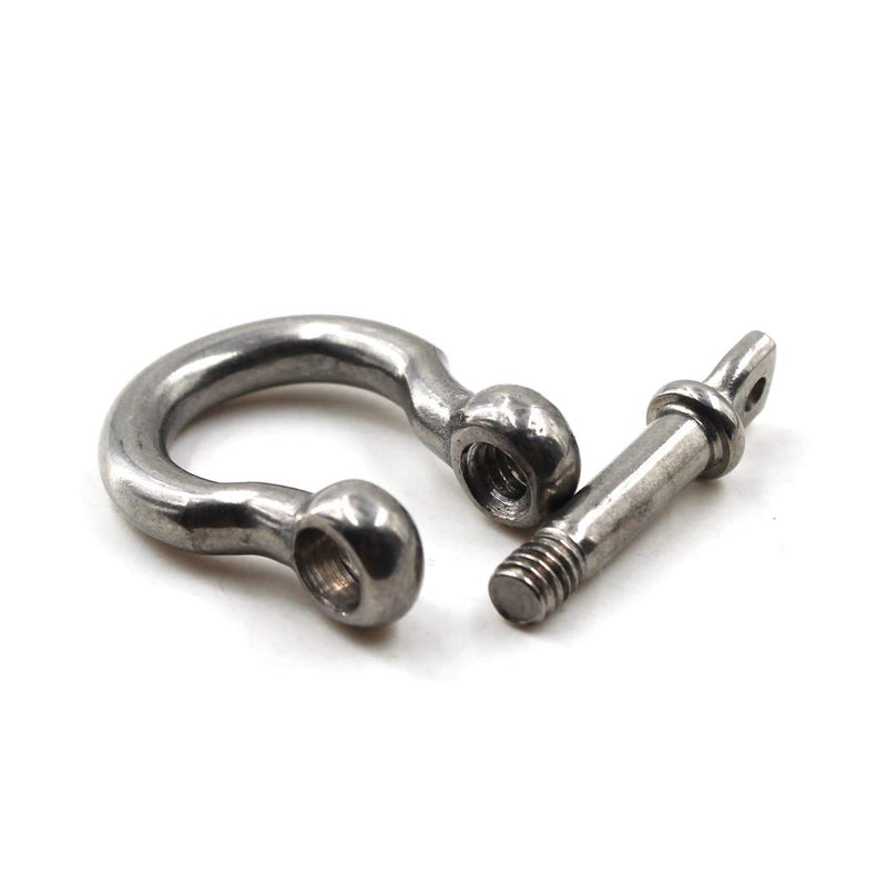[AUSTRALIA] - Flomore D Ring Shackle Boat Anchor Shackle 304 Stainless Steel Chain Shackle Screw Pin Bow Shackle M4 