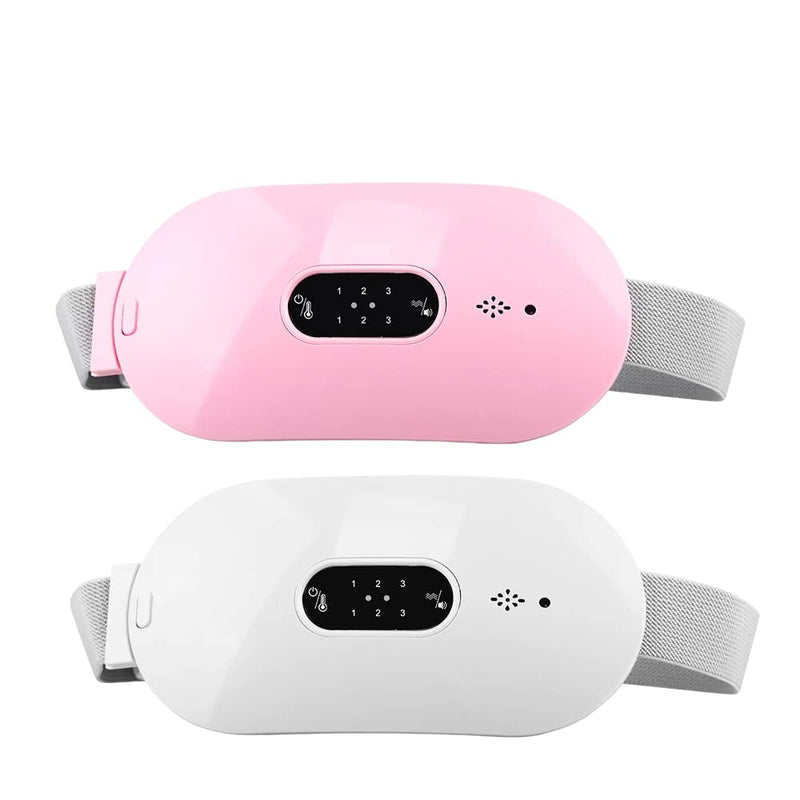 Portable Cordless Wireless Heating Pad for Menstrual Period Cramps, Electric Waist Belt Device, 3 Heat Levels and 3 Vibration Massage Modes, Back or Belly Heating Pad for Females (Pink) Pink - BeesActive Australia