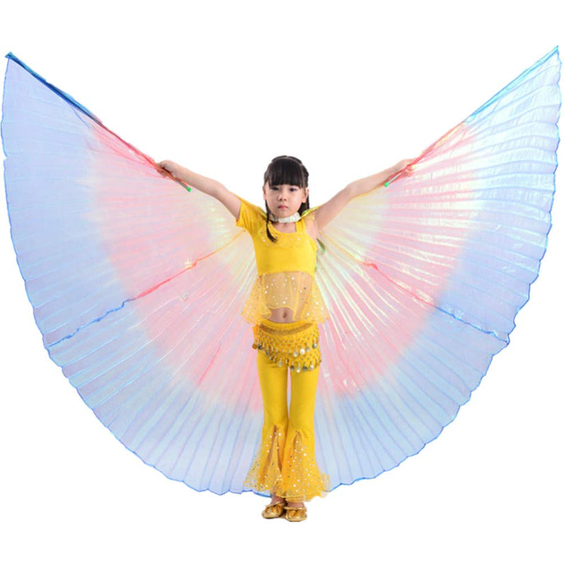 [AUSTRALIA] - MUNAFIE Halloween Costumes Belly Dance Isis Wings for Children Kids Rainbow (With Sitcks and Bag) 