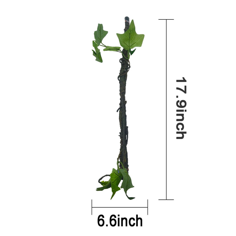 Reptile Jungle Vines Artificial Plant Leaves Suction Cup Lizard Tank Decor Bearded Dragon Habitat Accessories for Chameleon Gecko Snake Tree Frog 2PCS - BeesActive Australia