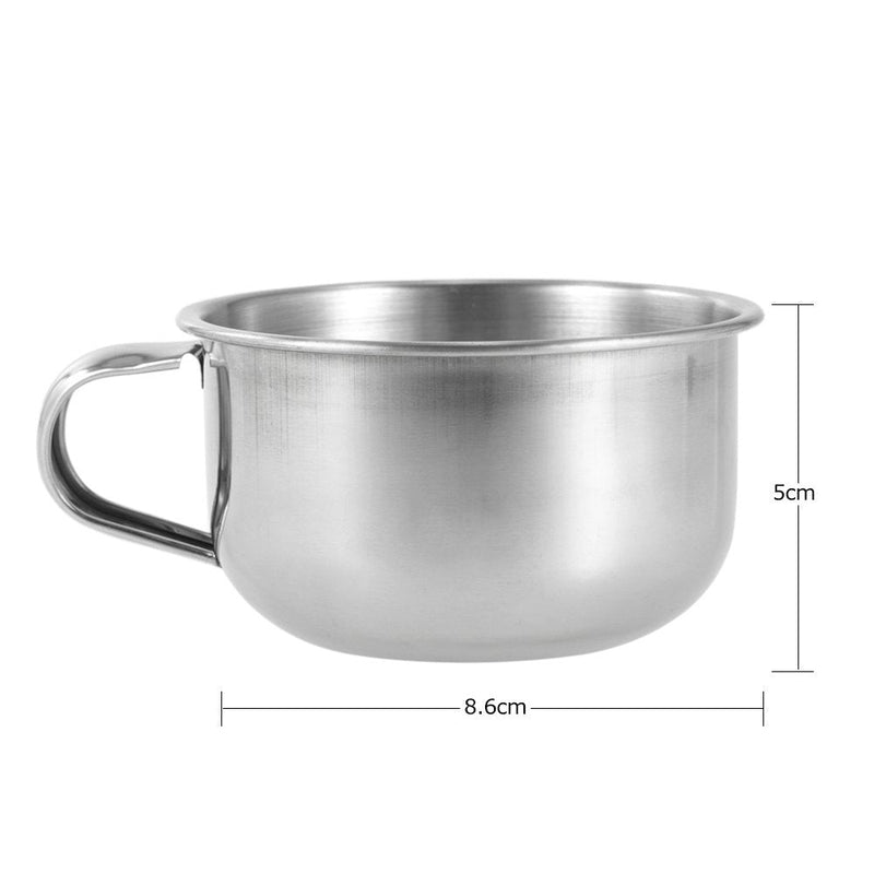 Shaving Brush Bowl with Handle Stainless Steel Shave Cream Soap Bowl Shaving Mug Men's Stainless Steel Soap Cup Bowl Male Face Cleaning Soap Bowl - BeesActive Australia