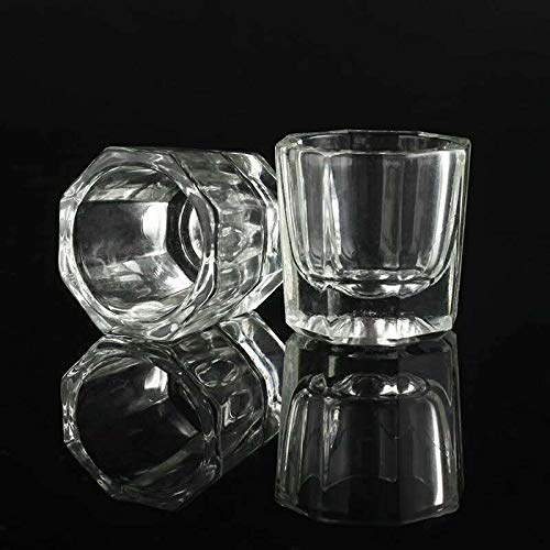 3PCS Glass Dappen Dish Crystal Cup Dappen Dish for Nail Cup Art Acrylic Liquid Powder Nail Art Tools (No Lid) No Lid - BeesActive Australia