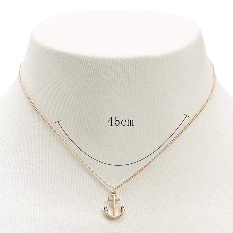 Jovono Anchor Pendant Necklaces Fashion Kelleg Necklace Chain Jewelry for Women and Girls (Silver) - BeesActive Australia