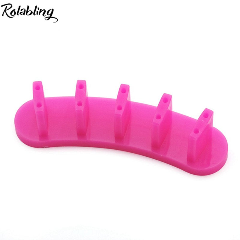 Rolabling 3pcs False Nail Art Tips Practice Display Stand Tool for Gel Nail Polish DIY Nail Training Tools (Rose) - BeesActive Australia