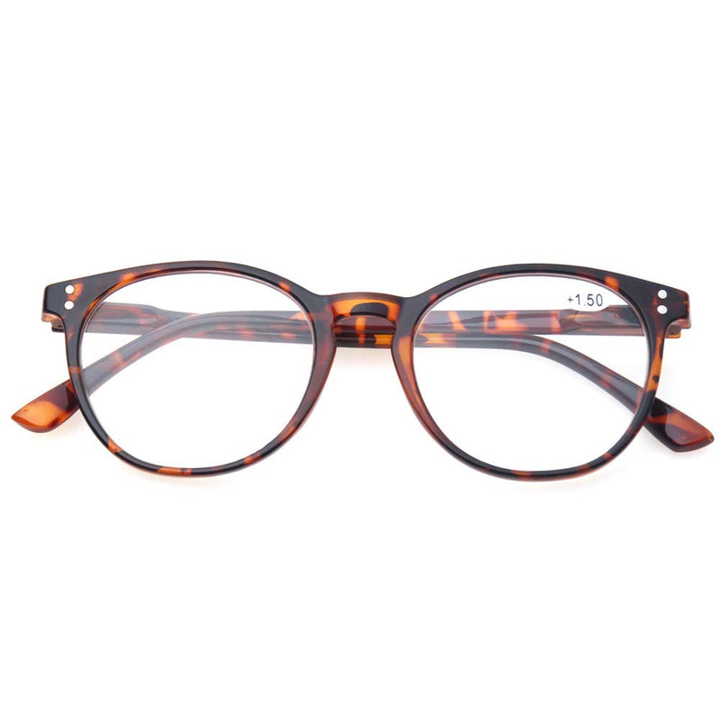 Kerecsen 4 Pack Retro Round Reading Glasses Men Women Spring Hinges Lightweight Quality Readers +2.0 Magnification 4 Mix Color - BeesActive Australia