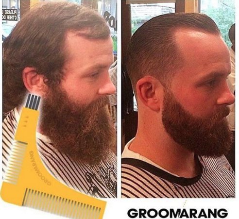 New Groomarang Beard Styling and Shaping Template Comb Tool Perfect Lines & Symmetry Shape Face Neck Line Fast And Easily. - BeesActive Australia