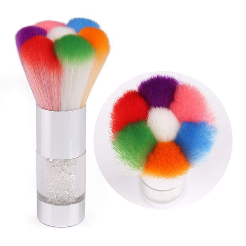 Nail Brush Nails Dust Cleaner Acrylic Colorful Makeup Brushes With Diamond Cleaning Dust Brushes Art Nail Tools (Silver) Silver - BeesActive Australia