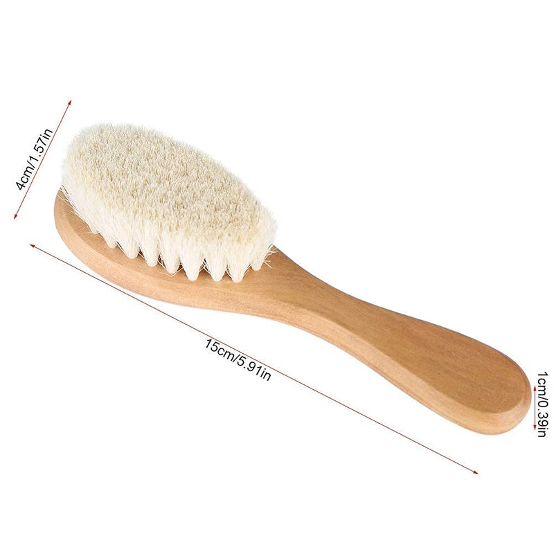 Baby Hair Brush with Wooden Handle Goat Bristles Infant Head Massage Grooming Comb - BeesActive Australia