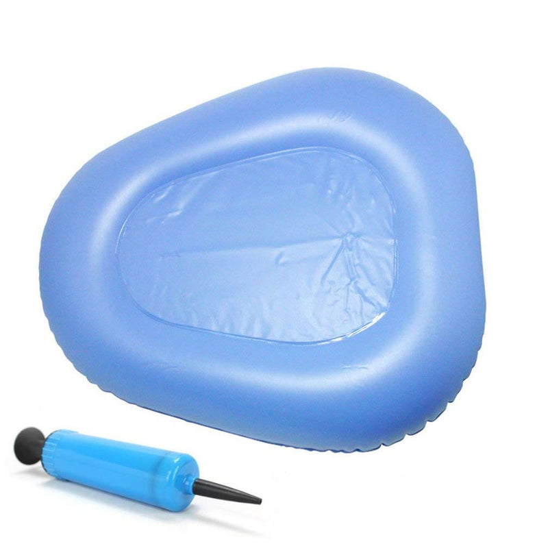 KIKIGOAL Bigger Washable Portable Air Inflation Blue Bed Pan Bedridden Elderly Inflatable Stool Bedsore Toilet - BeesActive Australia