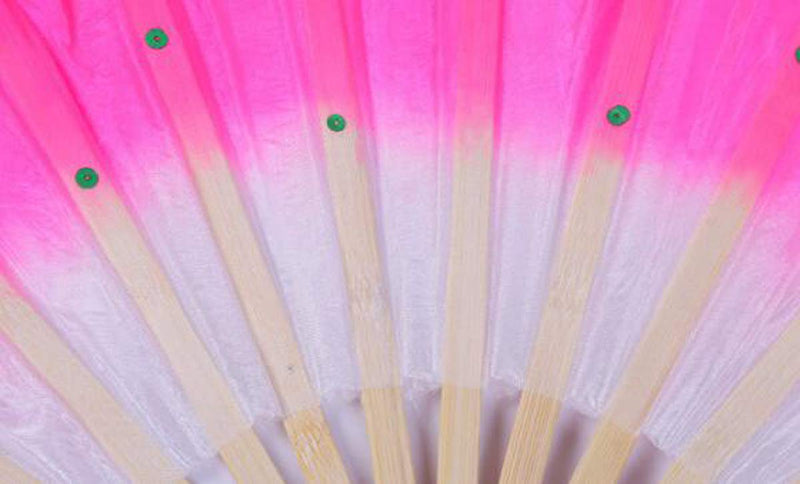 [AUSTRALIA] - FZBNSRKO 1.8M 70.86" Belly Dance Silk Bamboo Fan Long Fans Veils Party Performance Morning Practice Long Fans 5 Color Gradient 