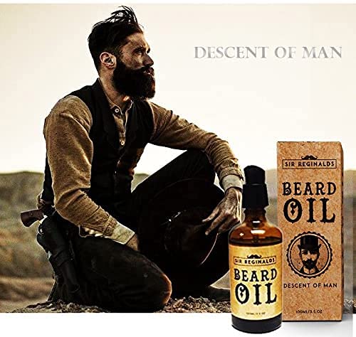 Beard Oil Sir Reginalds 'Descent of Man' Beard Oil - Made with 100% Pure Moroccan Argan Oil, Sweet Almonds & Jojoba Oil, For a Soft, Smooth Beard - BeesActive Australia