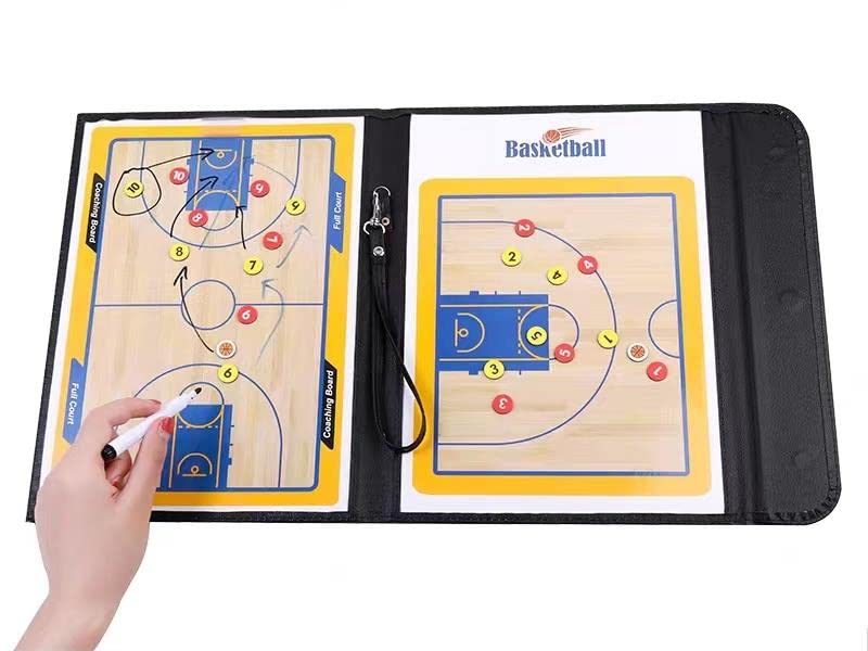 SJIANKE Basketball Coaching Board Coaches Clipboard Tactical Magnetic Board Kit,Portable Strategy Coach Board with Dry Erase, Marker Pen and Zipper Bag - BeesActive Australia