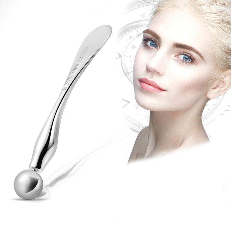 2 Packs Metal Eye Cream Applicator Eye Massage Stick Wrinkle Wand Massager Tool for Girls Women Facial Massage (Silver) - BeesActive Australia