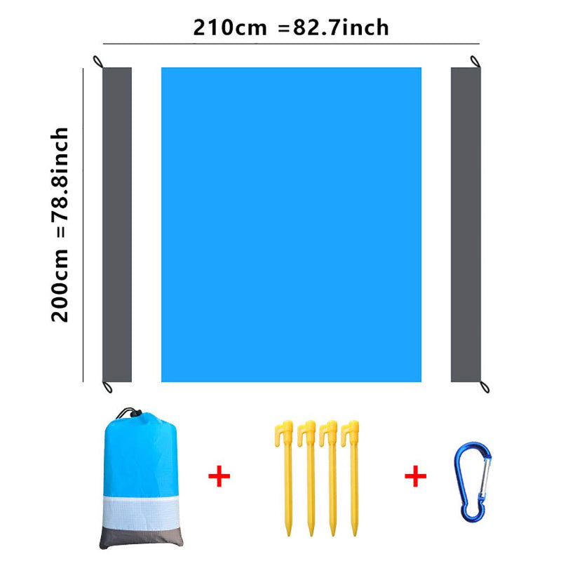 Yosnie Sandfree Beach Blanket,79''×83'' Waterproof Portbale Picnic Blanketswith 4 Stakes for 4-7 Adults,Oversized Lightweight Outdoor Beach Mat for Picnic, Camping, Travel, Hiking - BeesActive Australia