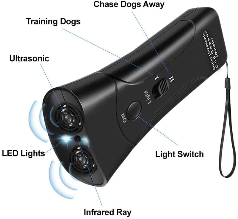 Ultrasonic Anti Dog Barking Pet Trainer LED Light Gentle Anti Barking Chaser Style 3 in 1 Bark Control Tool, Pet Training Device, Handheld Trainer, Stop Barking & Repellent Indoor Outdoor - BeesActive Australia