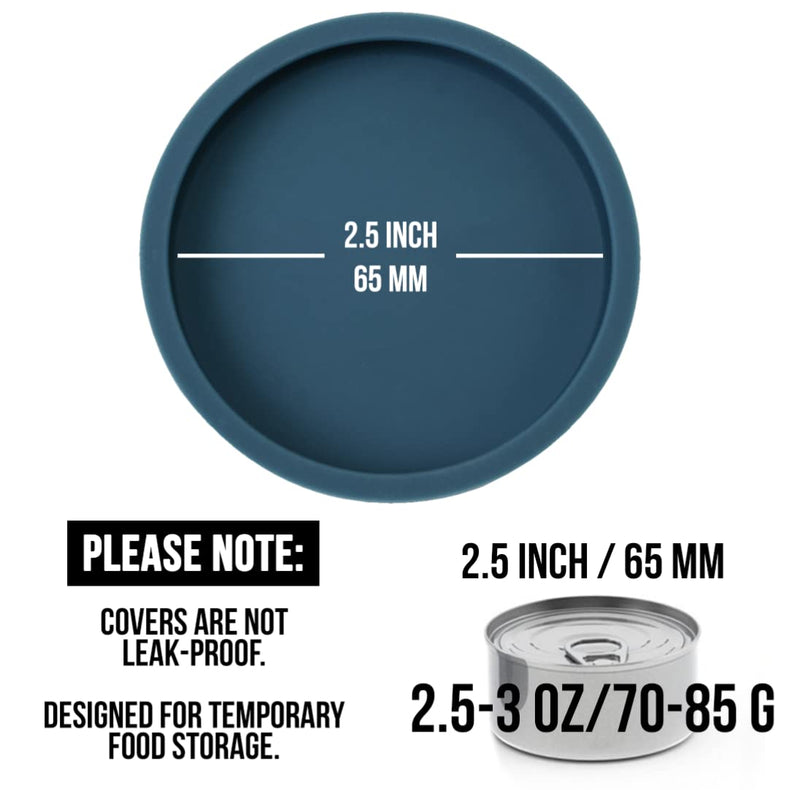 OHMO 2 Pack Cat Food Can Lids, Small Size (3 oz) Silicone Pet Food Can Lids Covers for 2.5 oz Cat Food Cans, Dark Blue 3oz Dark Blue - BeesActive Australia