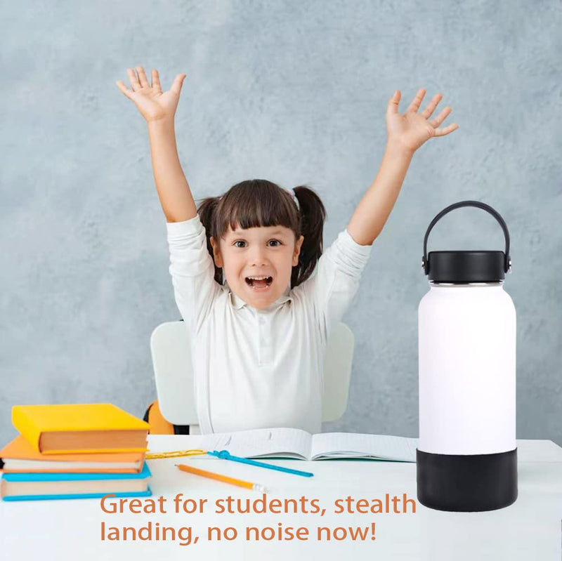 Protective Silicone Sleeve Flask Silicone Boot Base Cover Fog 12oz 21oz 24OZ Wide Mouth Water Bottle for Hydro Flask,Simple Modern,Takeya,MIRA, Iron Flask (12-24OZ, Black) 12-24OZ - BeesActive Australia