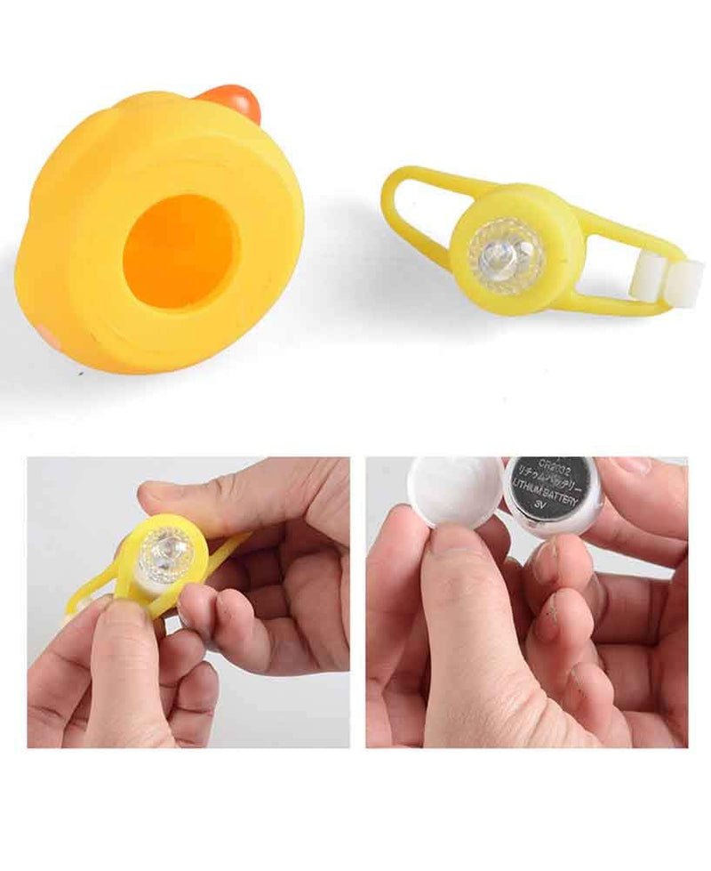 Omeet 2 Pack - Lovely Yellow Duck Bike Bell, Kids Bike Horn, Rubber Yellow Duck Bicycle Accessories with LED Light - for Kids Toddler Children Adults Sport Outdoor Black - BeesActive Australia