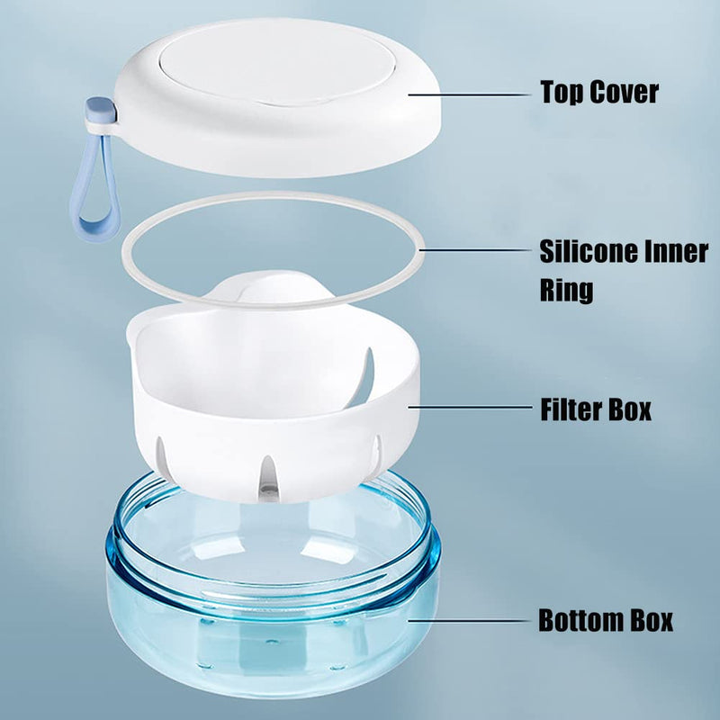 Denture Box,Denture Bath Case,Retainer Case Portable with Mirror,for Retainers,Bleaching Trays,Dentures & More,Easy to Clean (Blue) - BeesActive Australia