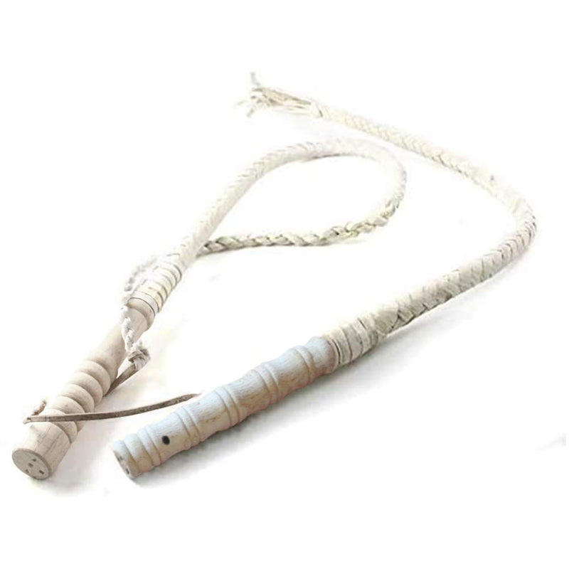 TINTON LIFE Leather Dog Protection Training Whip with Wood Handle Professional Agitation Whip Pet Exercise Tool Short - BeesActive Australia